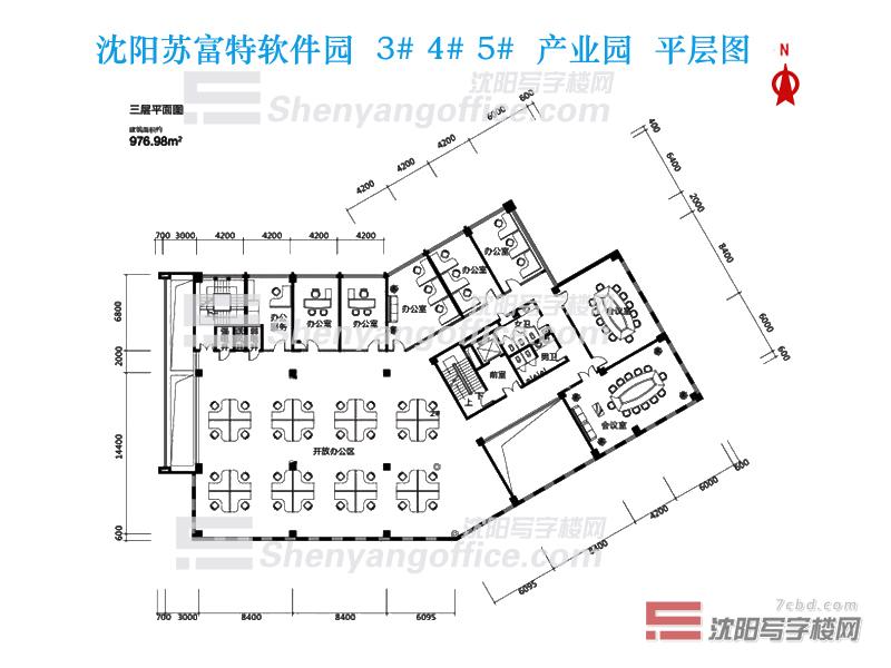 3#、4#、5#独体楼平层图