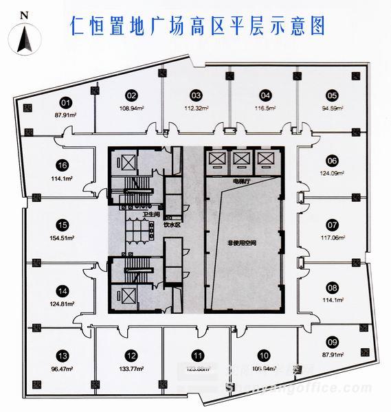 仁恒置地中高区平层图